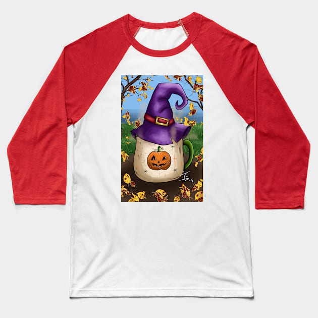 Pumpkin Spice Coffee Baseball T-Shirt by OCDVampire